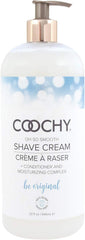 Coochy Intimate Shaving Cream bottle ready for smooth skin hydration.