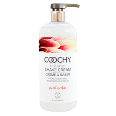 Coochy Shave Cream bottle showing hydration for silky skin