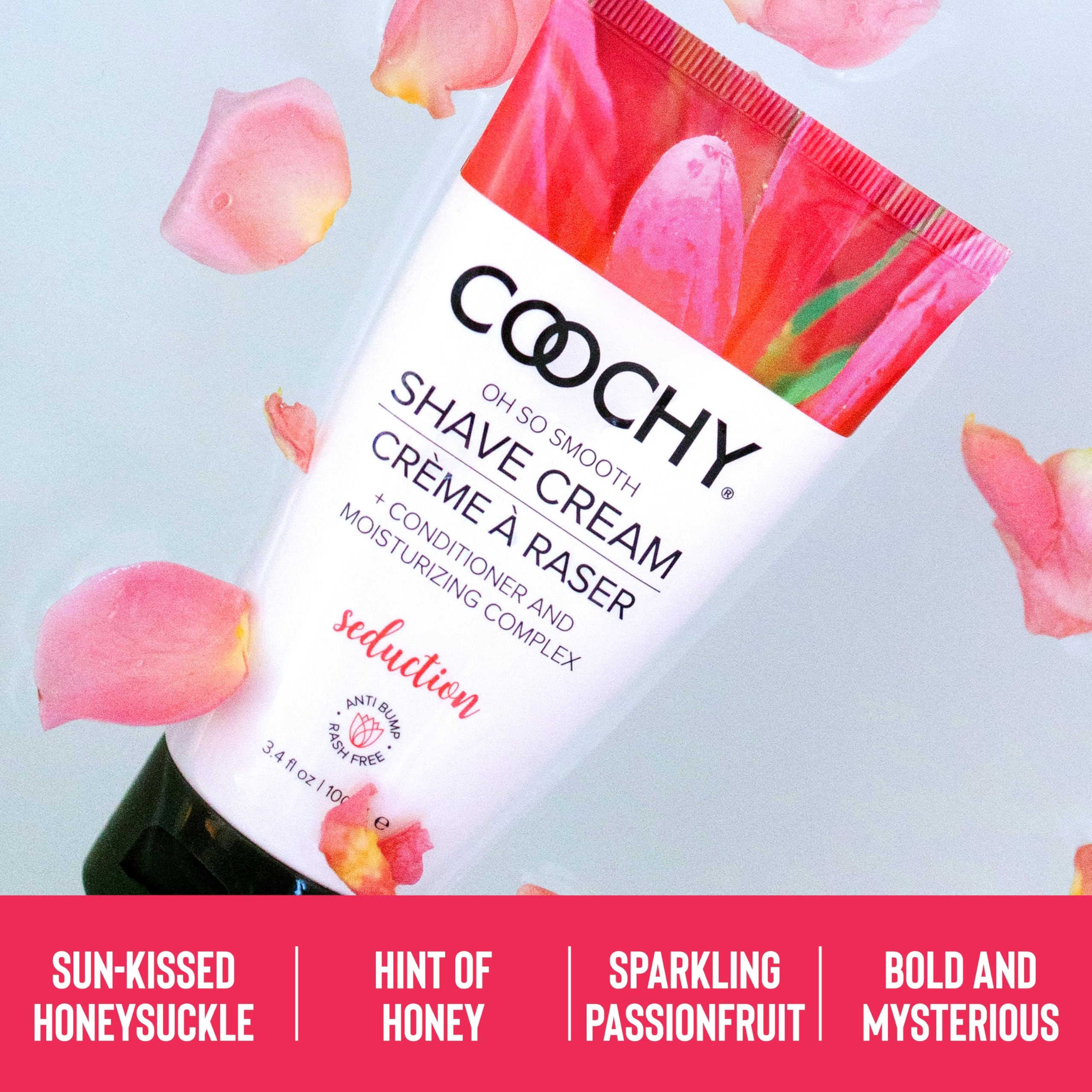 Coochy Shave Cream legs scene showcases smoother glide and conditioning