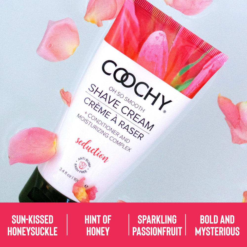 Coochy Shave Cream legs scene showcases smoother glide and conditioning