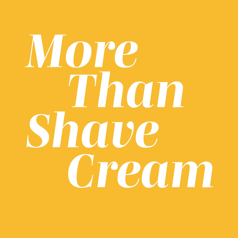 Coochy Shave Cream packaging and 32oz size on shelf.