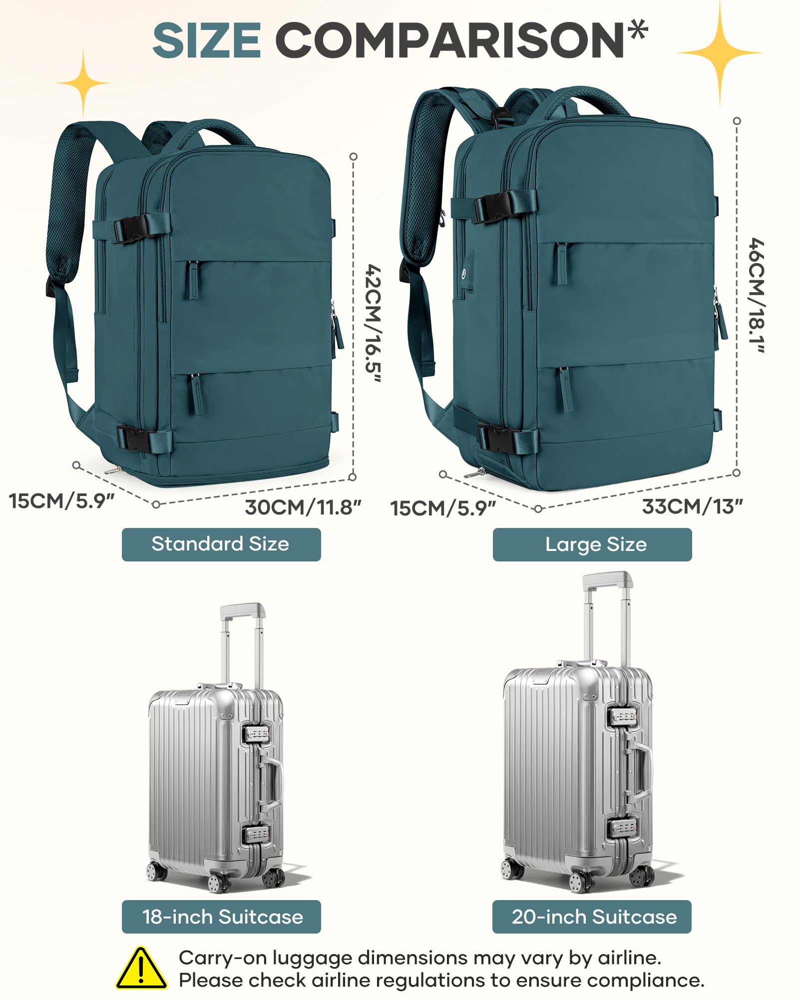 Coofay travel backpack wet pocket emphasizes quick access to damp gear and travel necessities.