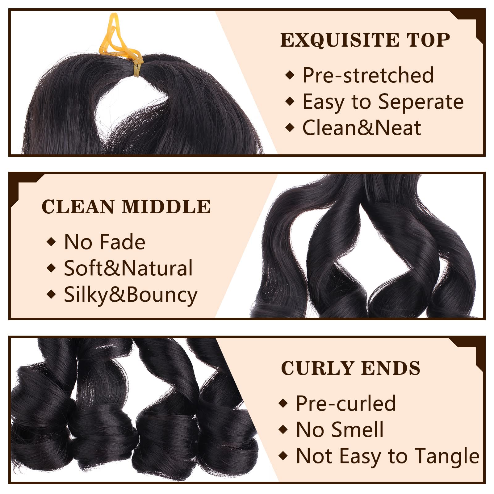 COOKOO pre-stretched curly braiding hair application showcases quick prep and smooth braiding.