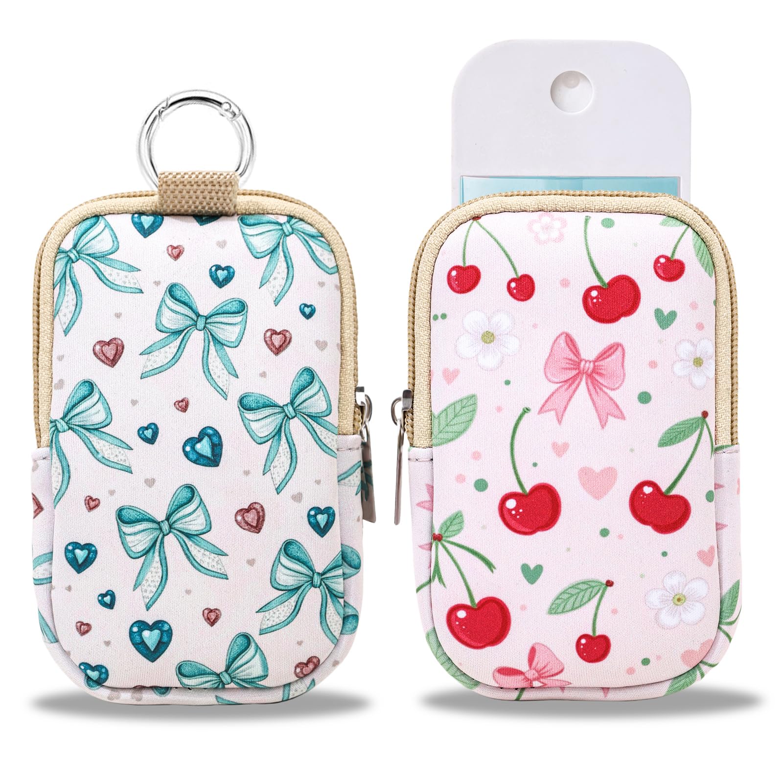 COOKOOKY 2-pack sanitizer case front view for travel convenience and quick access