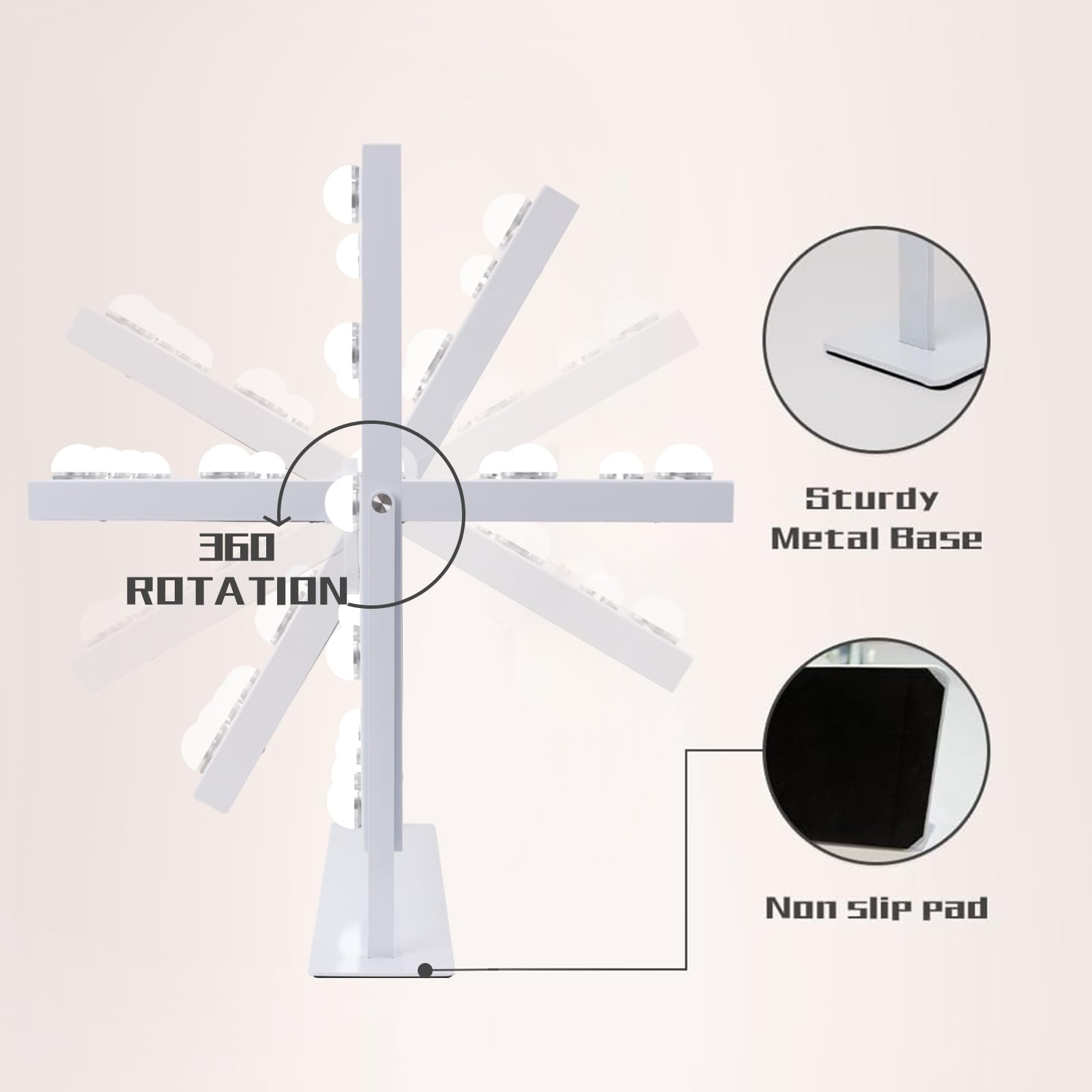 COOLJEEN lighted vanity mirror with dimmable brightness for different looks