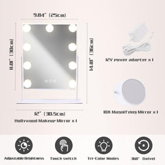 COOLJEEN vanity mirror shows 360-degree rotation for flexible angles