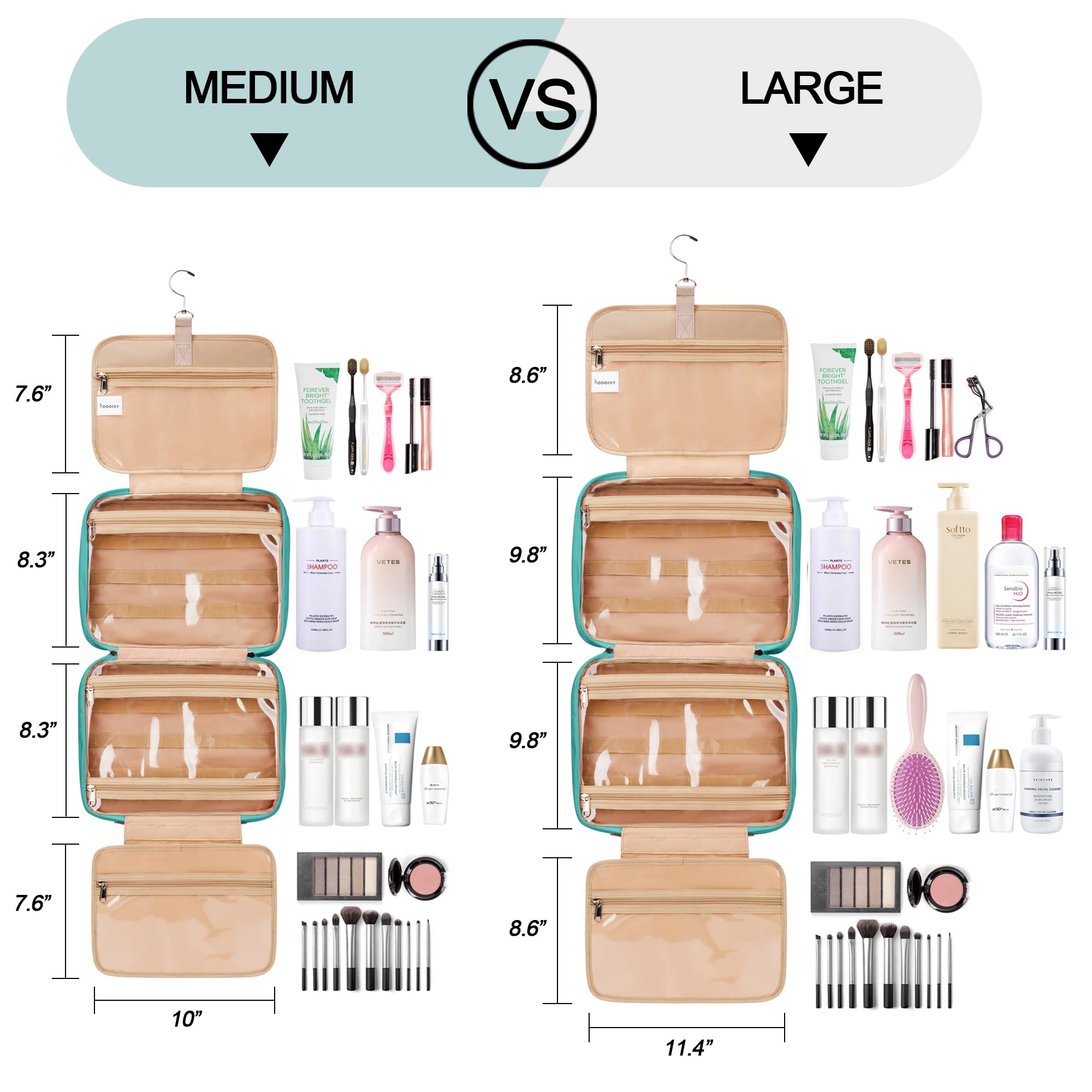 COOSKY elastic bottle holders keep tall cosmetics upright during travel.