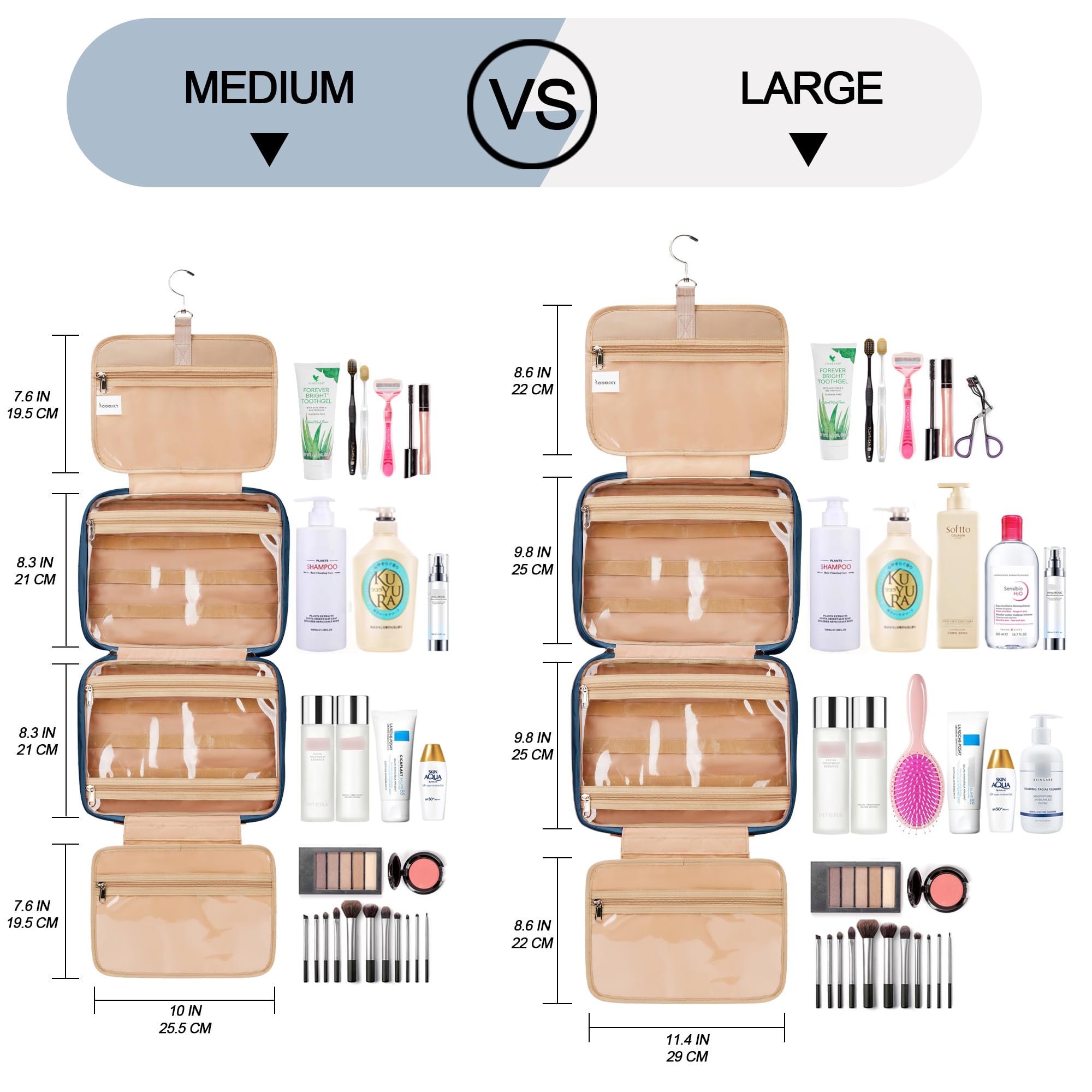 COOSKY jewelry compartment highlighted for secure travel jewelry storage
