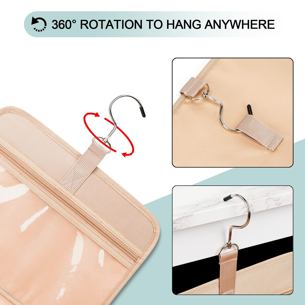 COOSKY waterproof exterior keeps contents safe in damp hotel bathrooms.