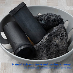 CopesFuda bamboo-charcoal benefits pumice stone with adsorption for cleaning dirt and residues.