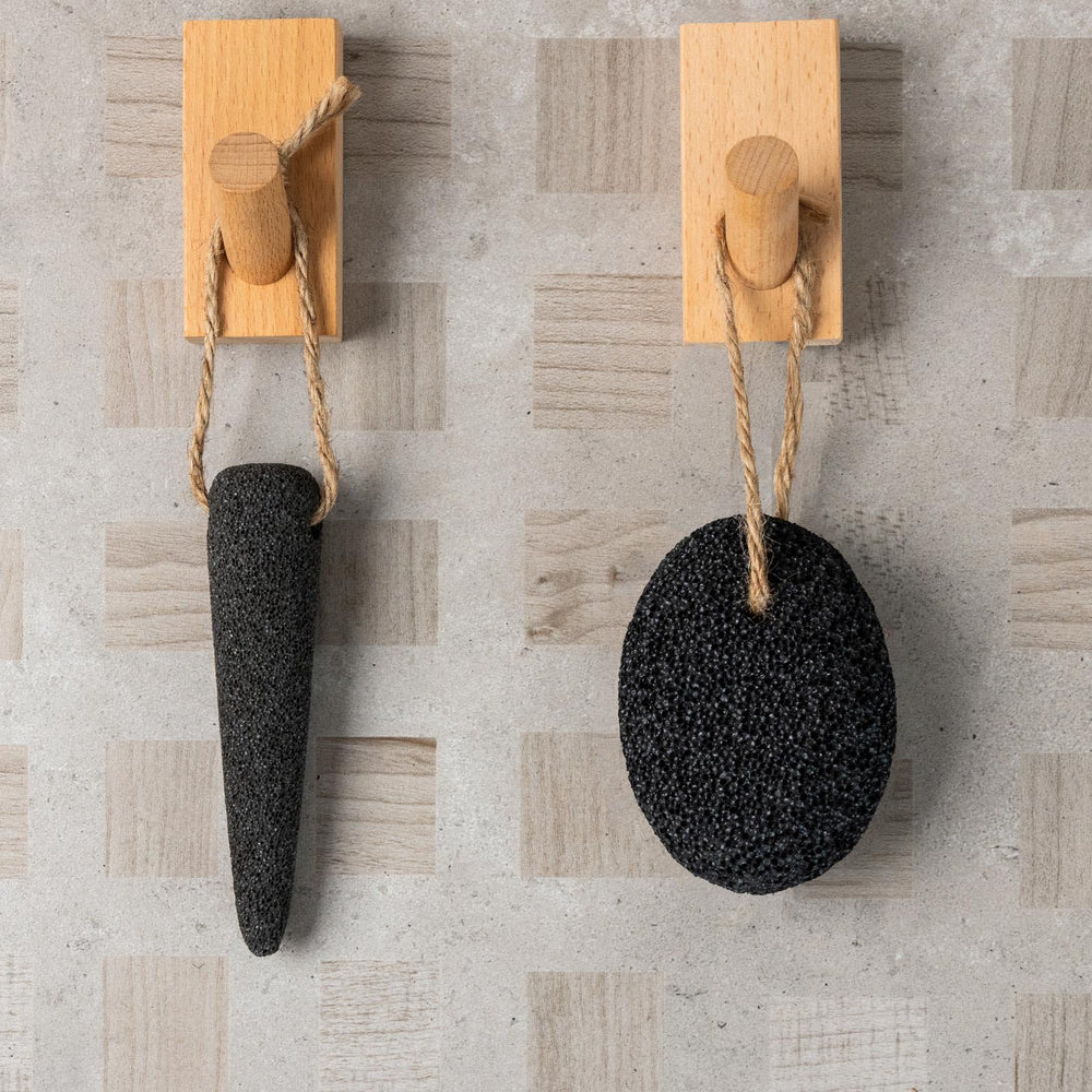 CopesFuda warm-water soak prepares skin for effective pumice exfoliation.