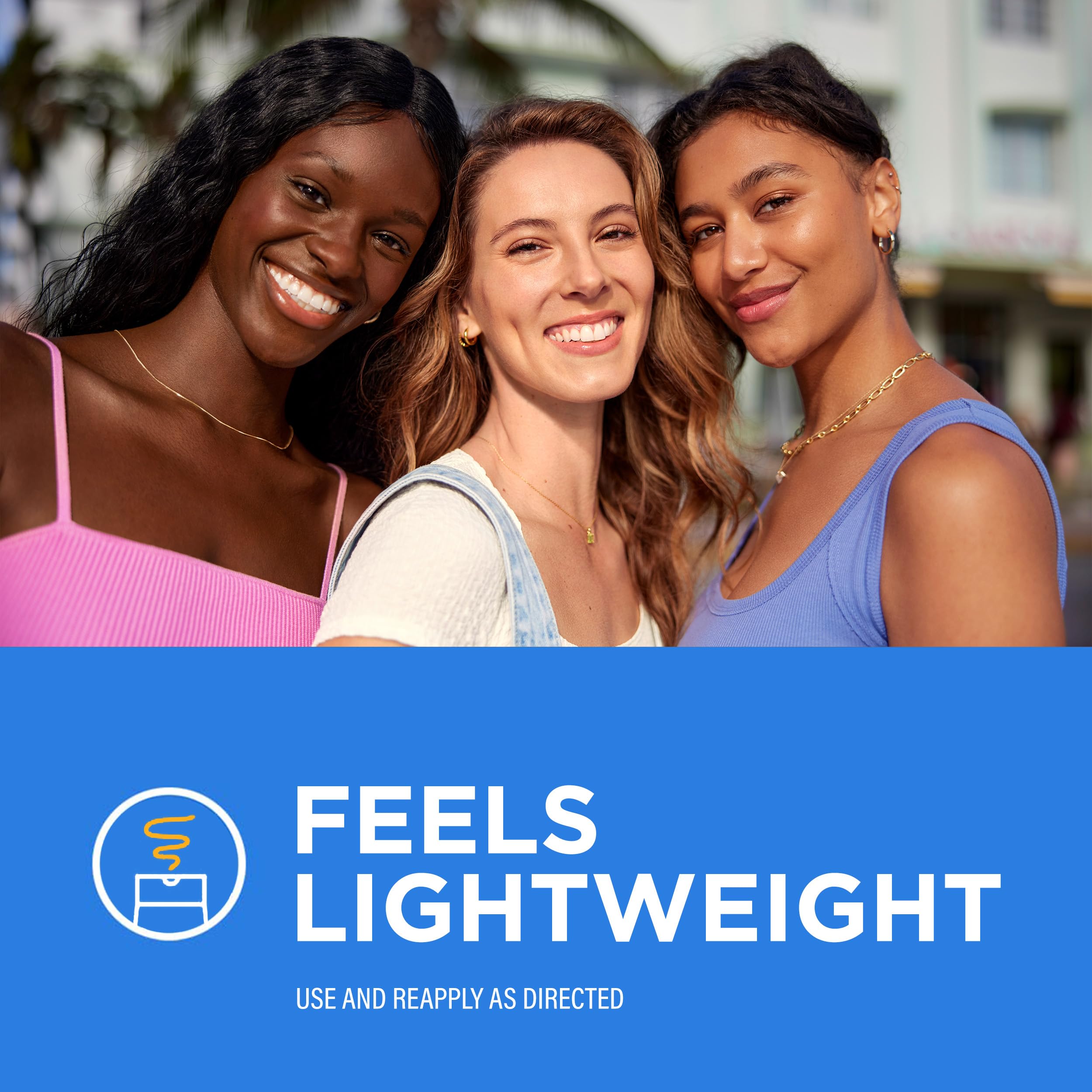 Coppertone Complete Sunscreen Lotion close-up of lightweight, non-greasy feel on skin