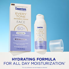 Coppertone Every Tone clear finish on skin shows invisible look.