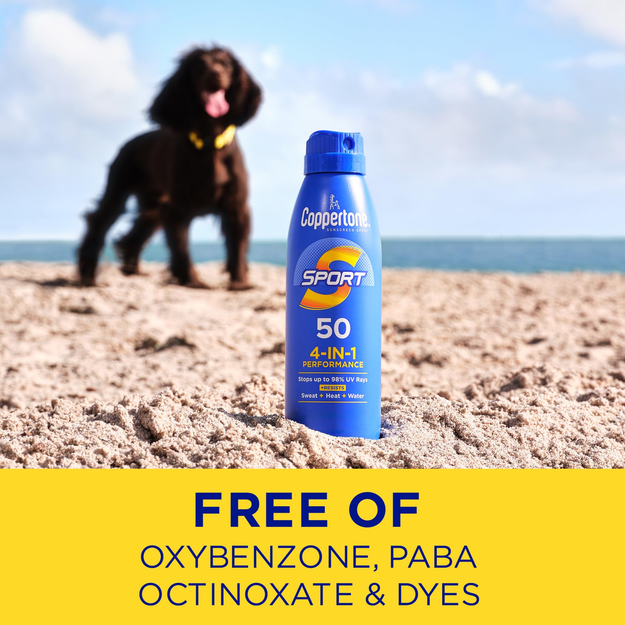 Coppertone Sport free from PABA for a clean formulation.