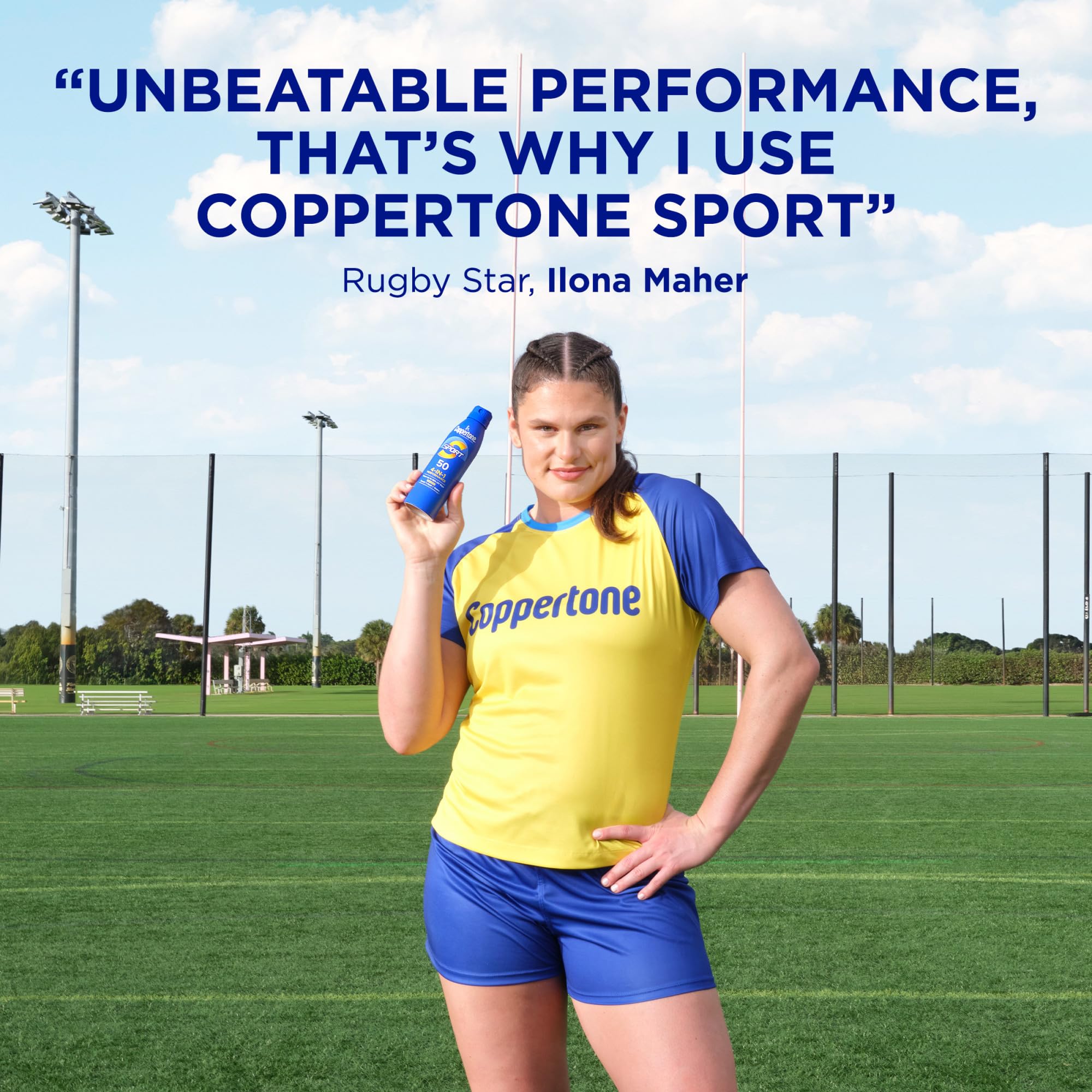 Coppertone Sport SPF 50 broad spectrum protection for active days in the sun.