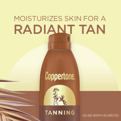 Coppertone Sunscreen Spray mist on skin highlights easy, even application for active days.