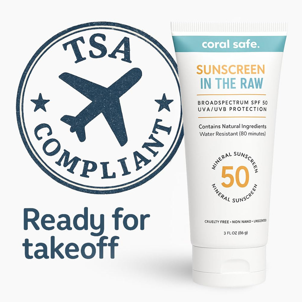 Coral Safe reef-safe mineral sunscreen travel lotion spread-application shows smooth, easy coverage with minimal white cast