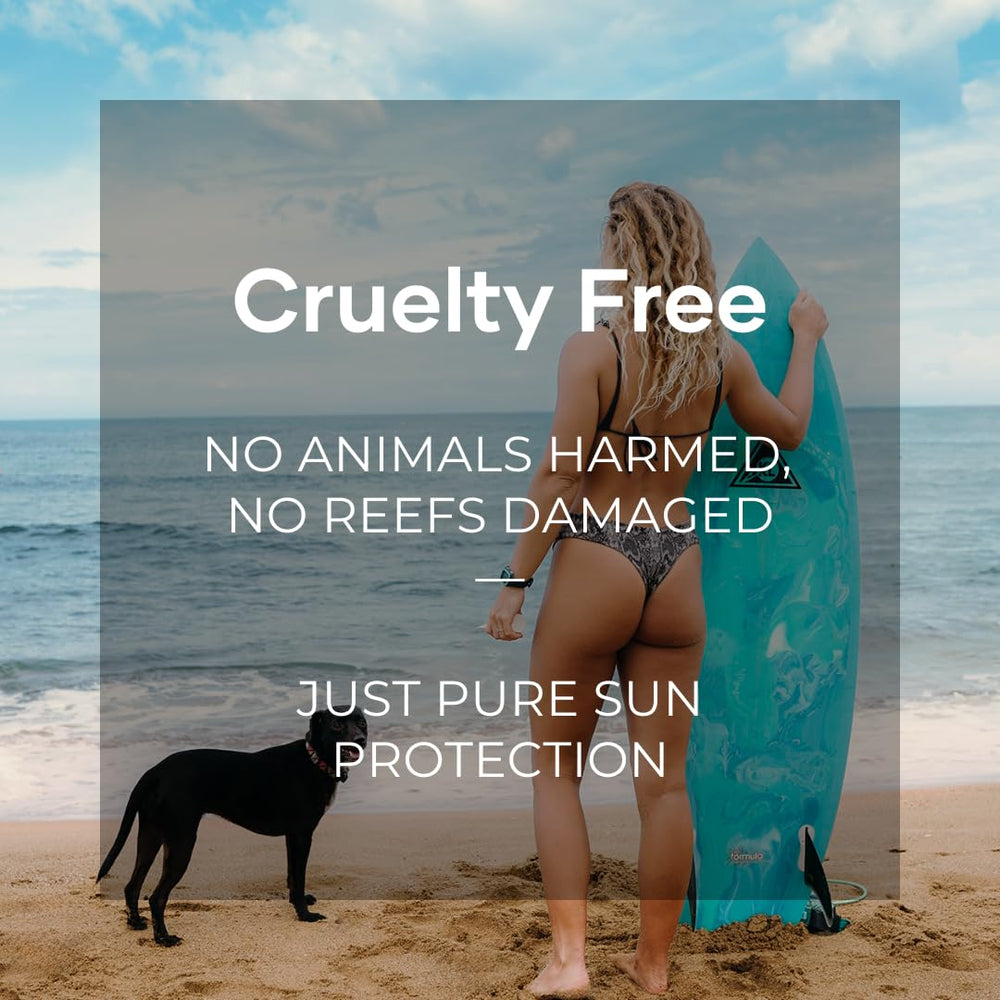 Coral Safe Reef Safe Sunscreen on a sunny beach scene for outdoor protection
