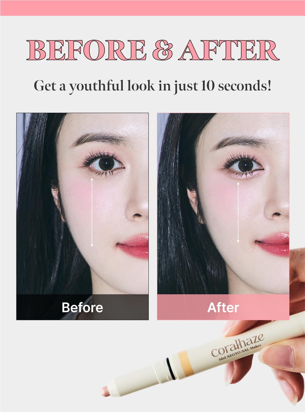 CORALHAZE Idol AEGYO-SAL Maker 05 Dreamy Rose shade swatches for diverse skin tones