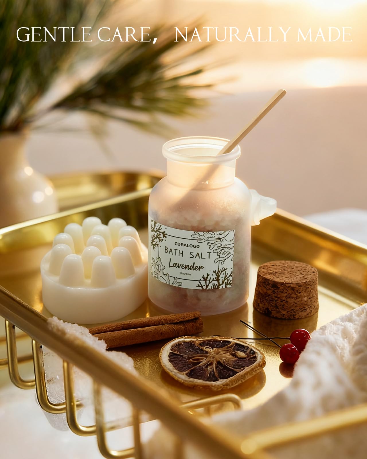 Coralogo sunflower spa basket includes tea set with mug and coaster for tea ritual