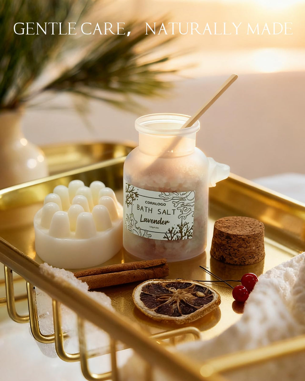 Coralogo sunflower spa basket includes tea set with mug and coaster for tea ritual