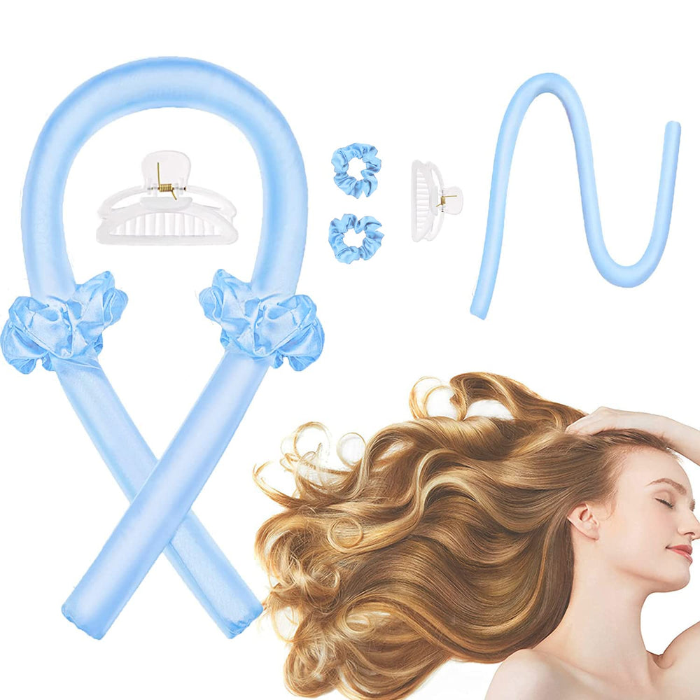 CORATED heatless curling rod headband close-up shows satin exterior for comfortable overnight styling.