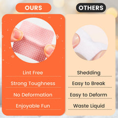 Corconess lint-free nail wipes feel soft and absorbent for clean gel removal.