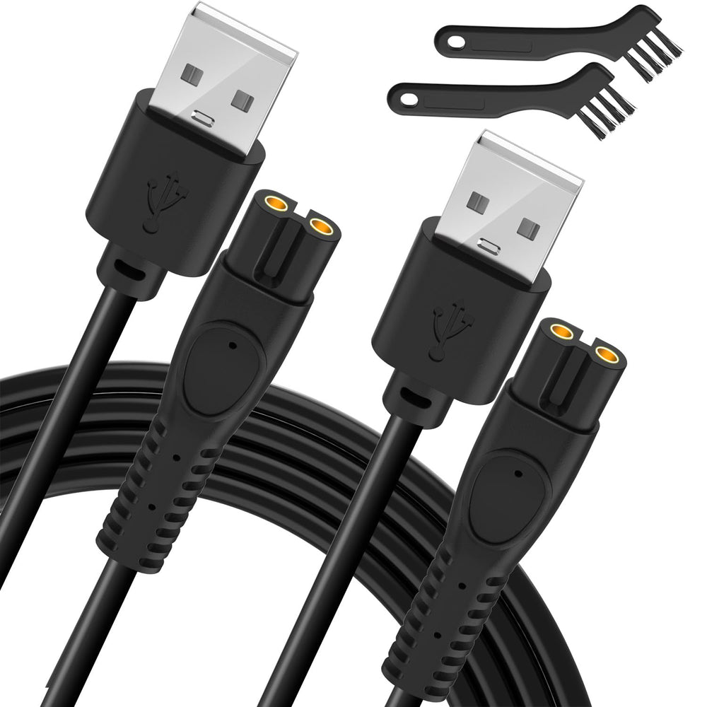 Cordro 5V charger cord for Philips One Blade front view showing compact replacement for on-the-go grooming.