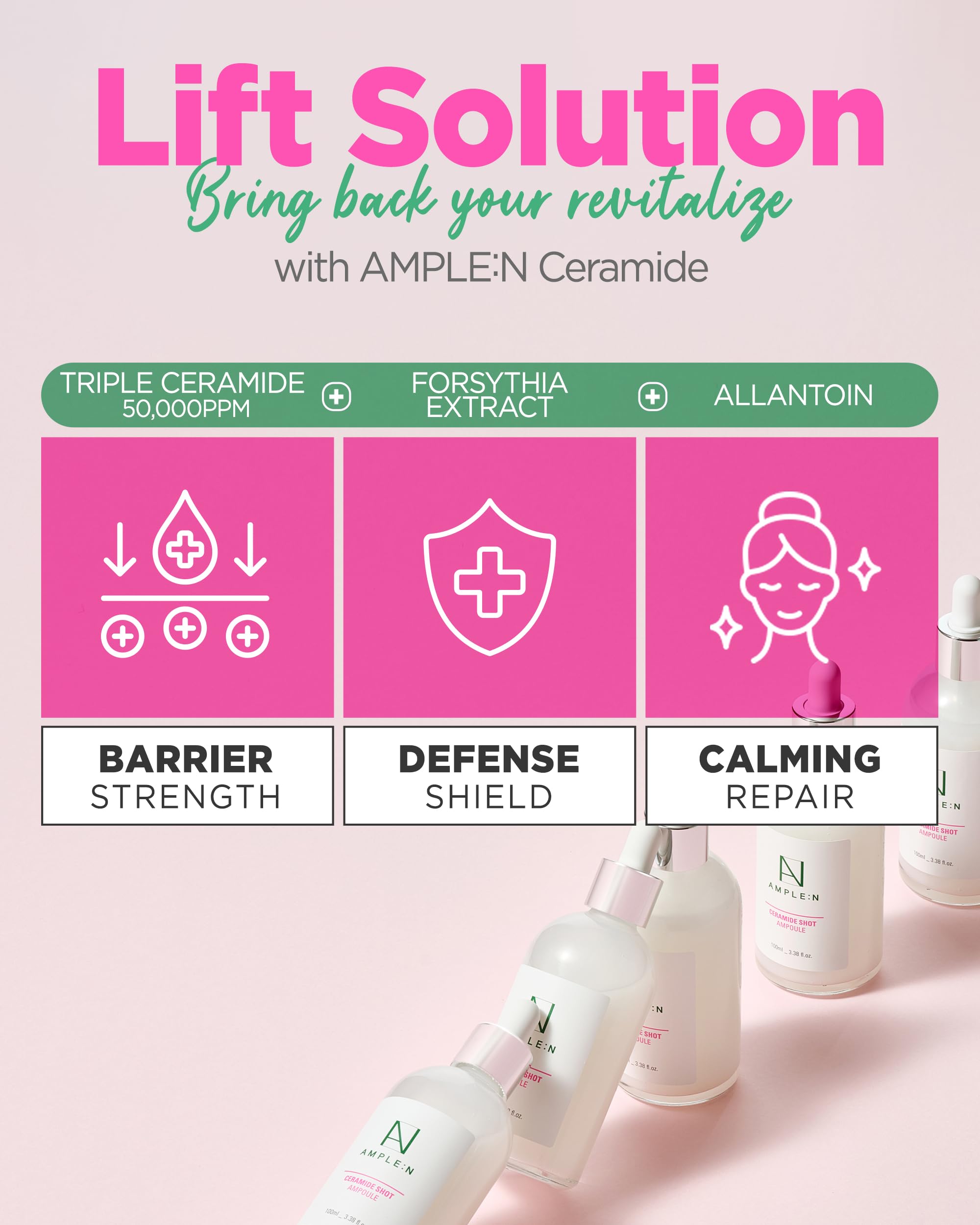 CORÉANA AMPLE:N shot ampoule with allantoin signals soothing moisture retention