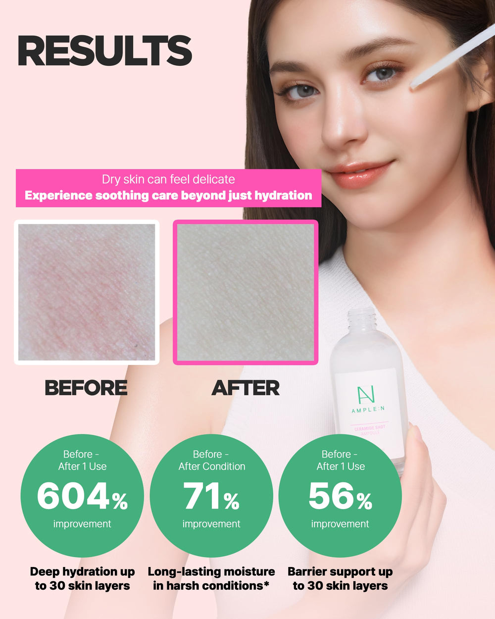 CORÉANA AMPLE:N fragrance-free label indicates skin-friendly formula for sensitive users