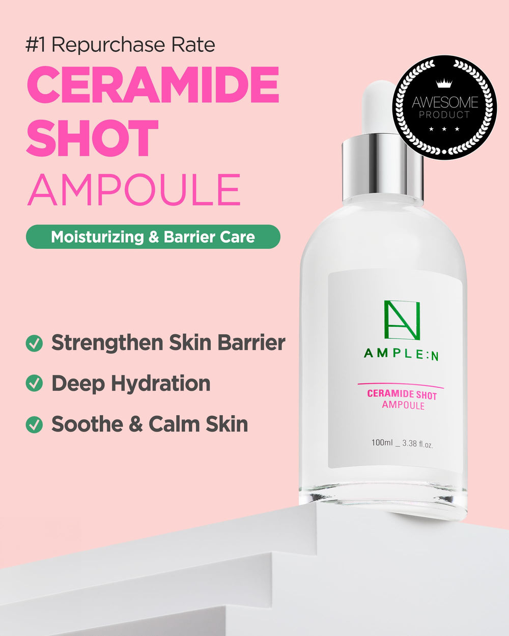 CORÉANA AMPLE:N serum texture close-up demonstrates lightweight hydration for daily use