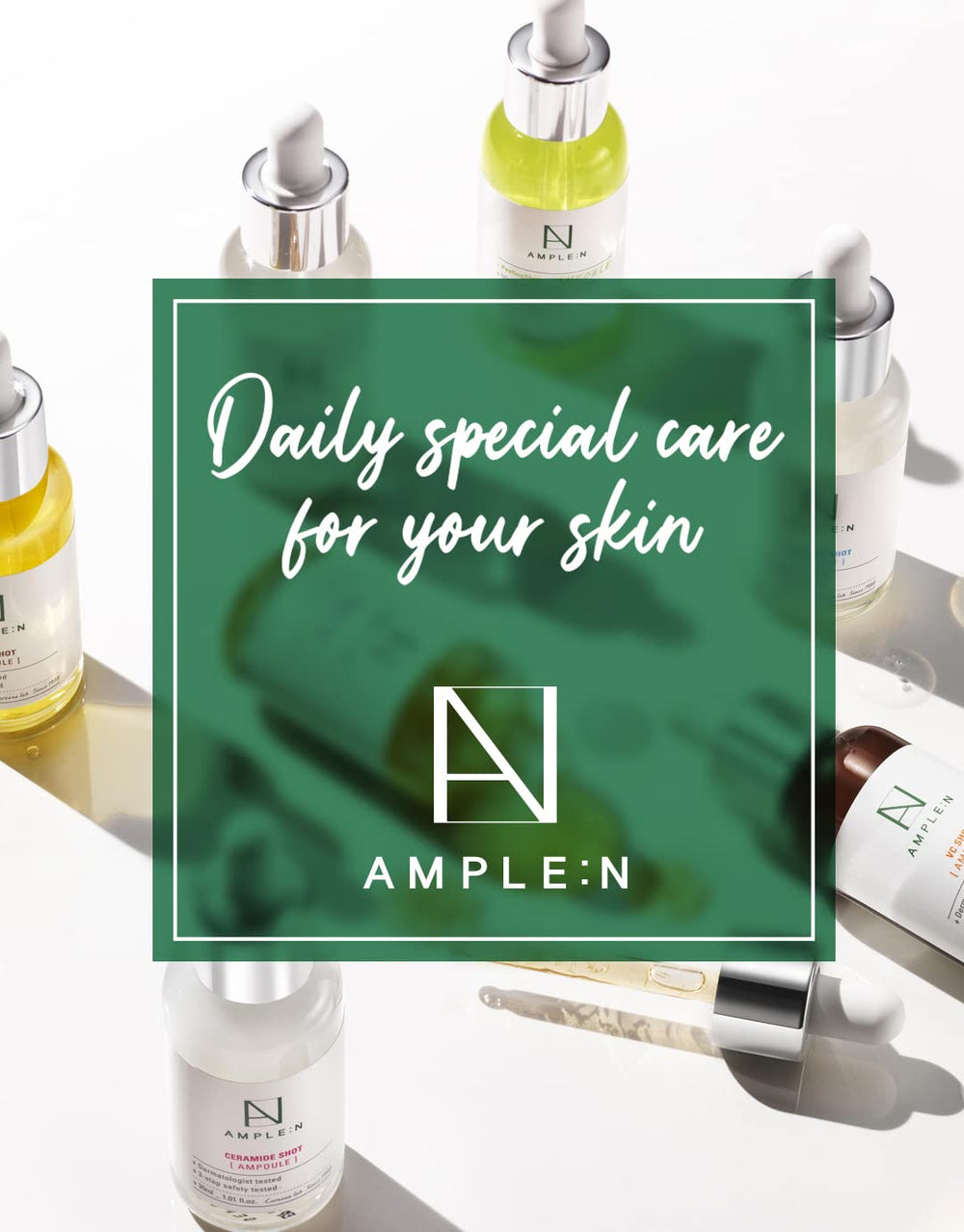 Coreana AMPLE:N finished skin glow after ampoule application