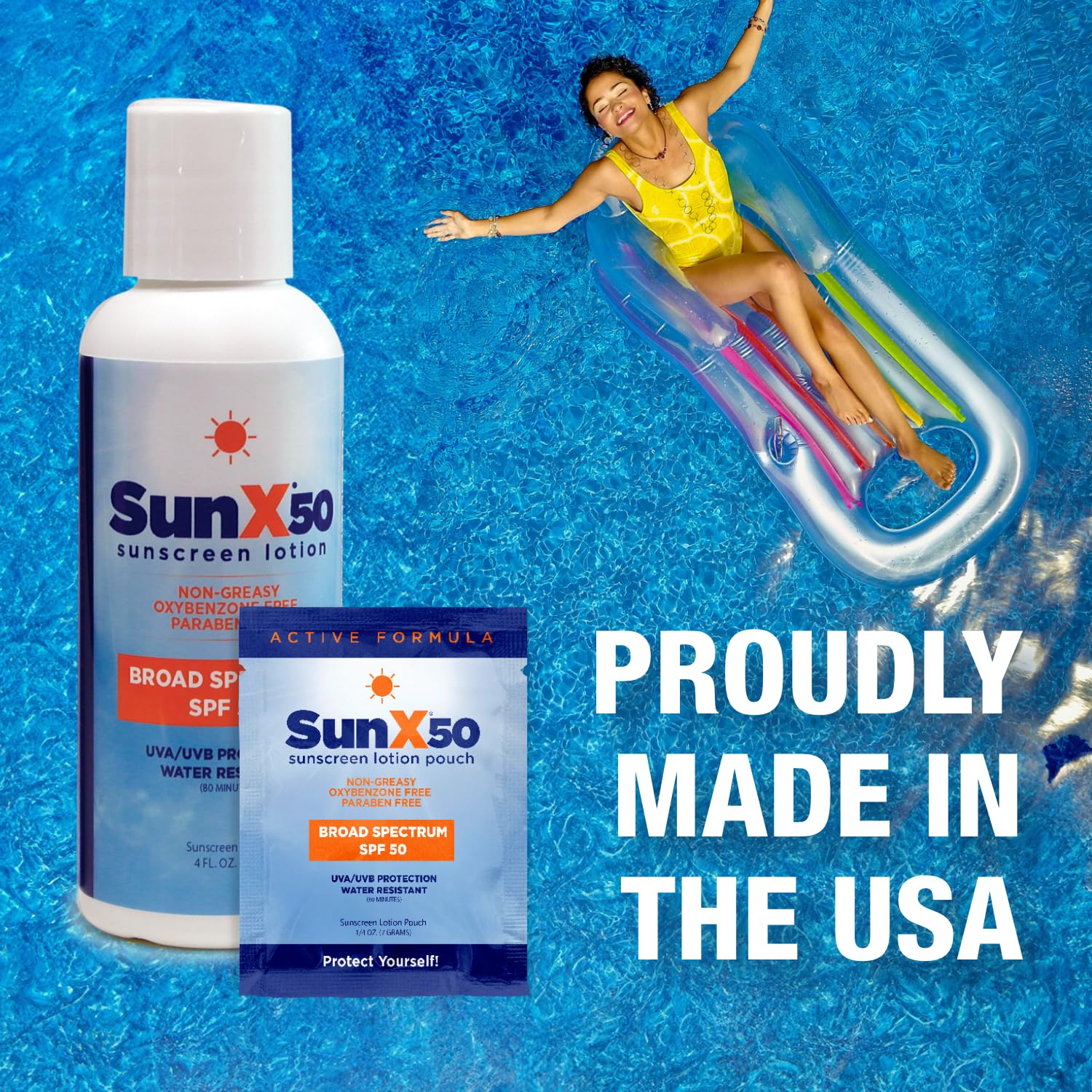 CoreTex Sun X 50 on hand demonstrates oil-free, quick-absorb sunscreen.