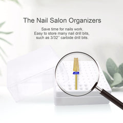 CORFULRA nail drill bits holder top view highlights compact, space-saving organization.