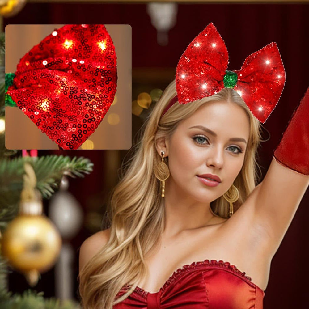 Coridy LED Christmas headband worn day or night to brighten outfits.