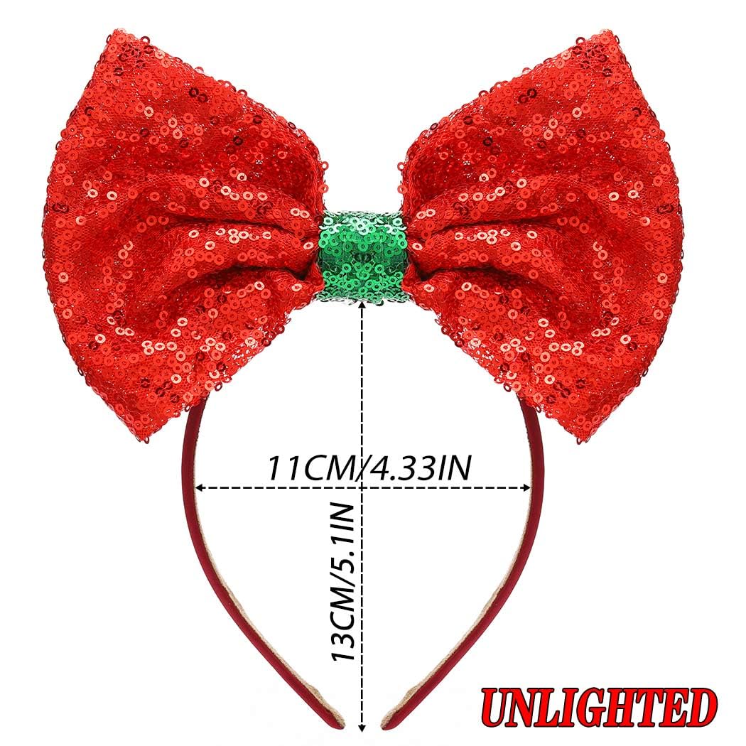 Coridy red Xmas headband fits adults, elevates festive style.