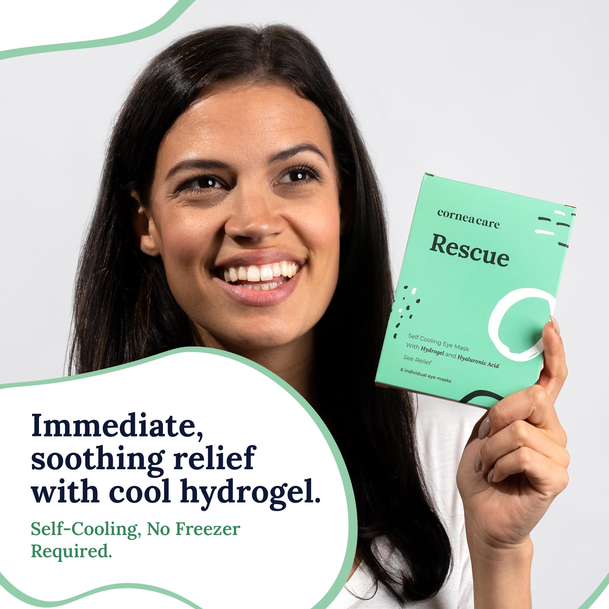 Self-cooling action of CorneaCare Rescue on eyes during application.