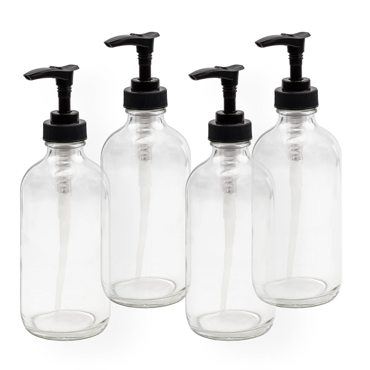 Cornucopia Brands 8oz clear glass Boston bottle shows contents clearly for DIY essential oil blends.