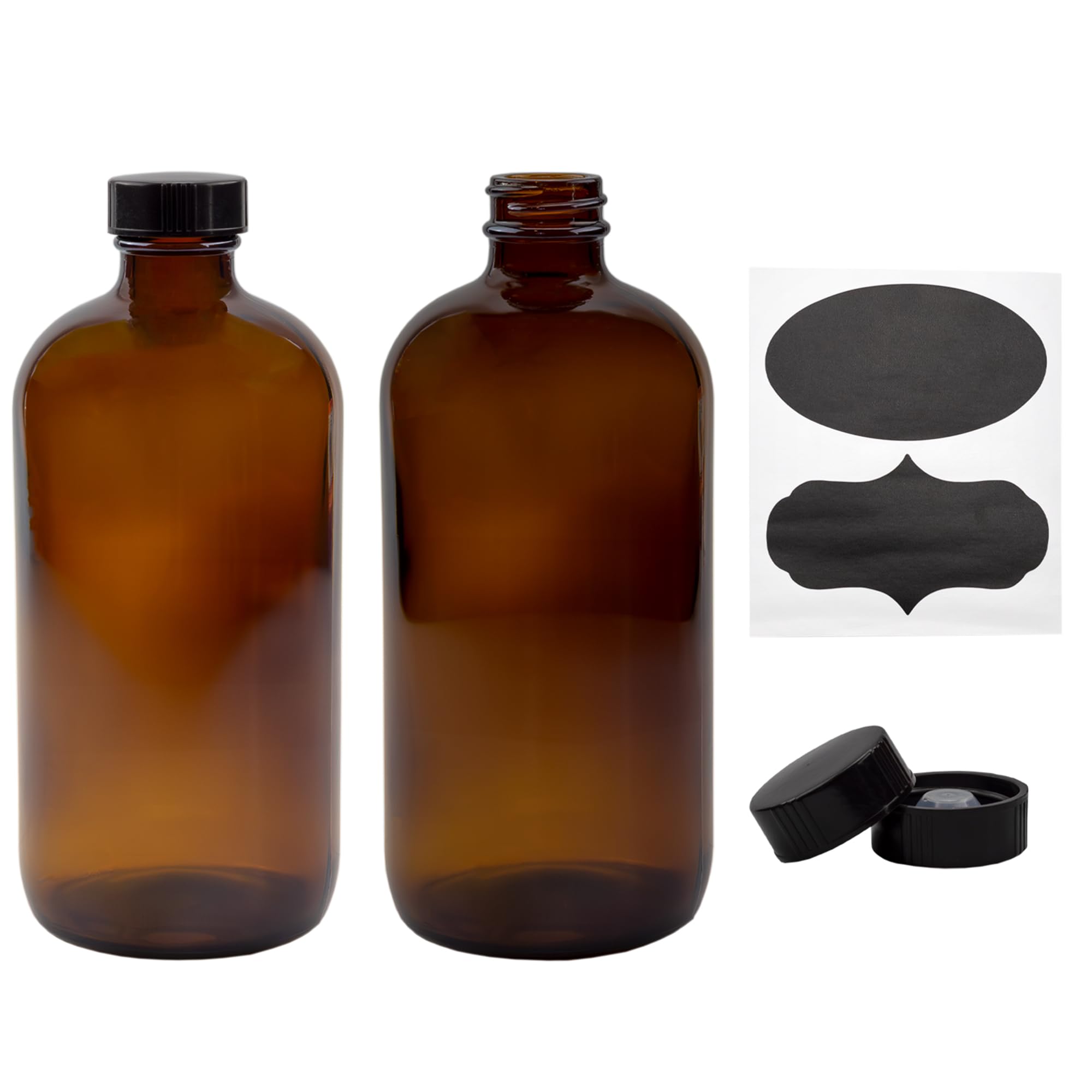 Cornucopia Brands amber bottle front view for essential oil storage