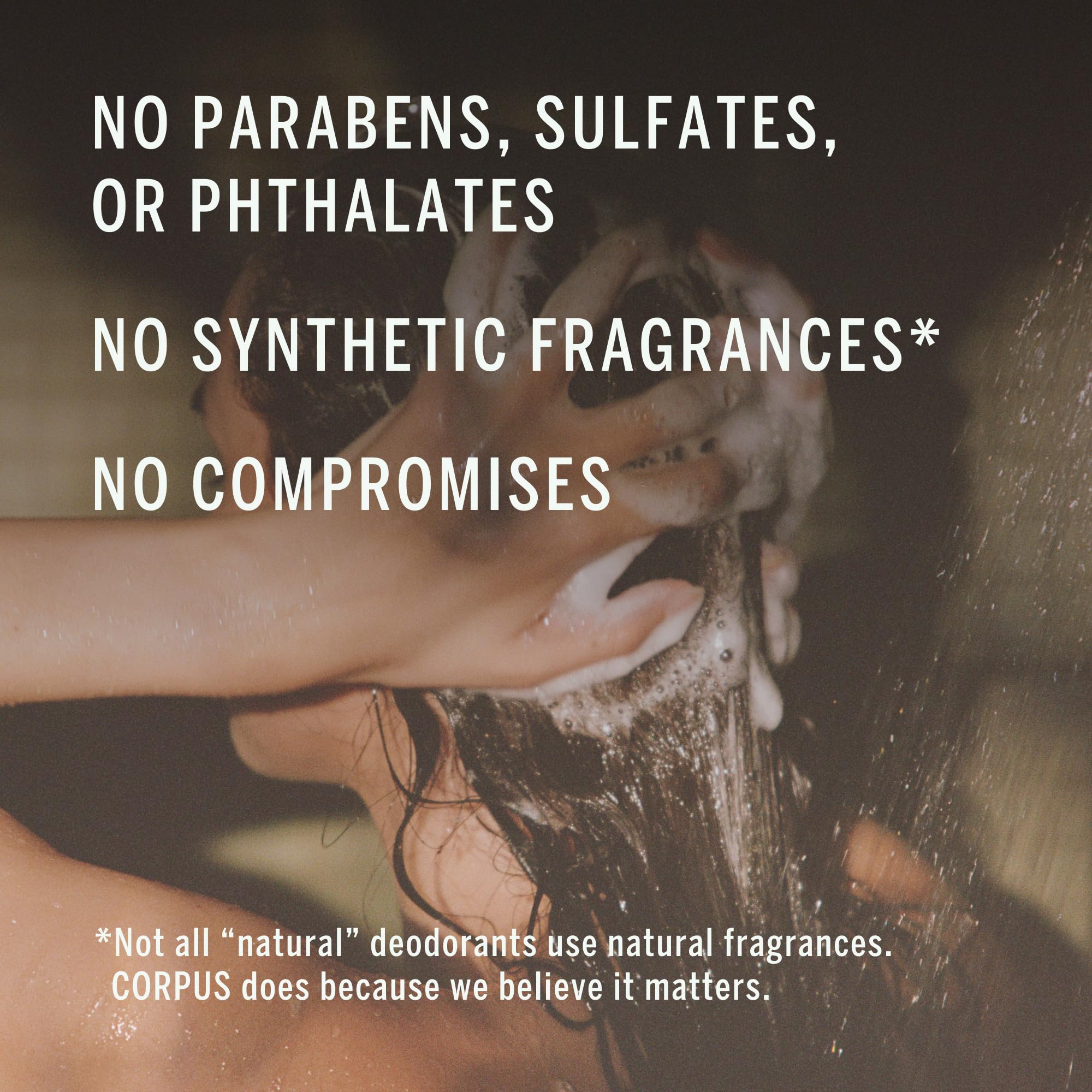 Corpus Cypress Shampoo after-use hair shows hydrated, balanced strands.