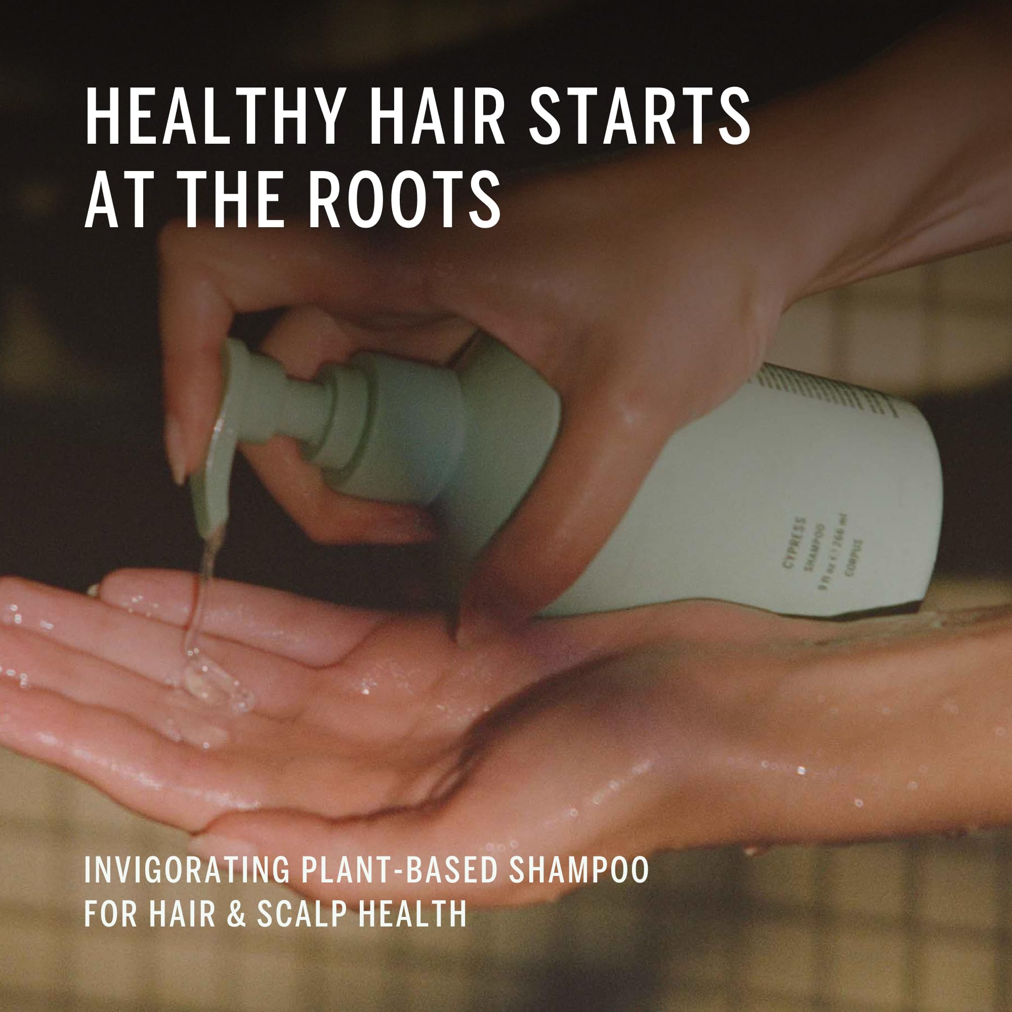Corpus Cypress Shampoo ingredients highlight rice and jojoba proteins for strengthened hair.