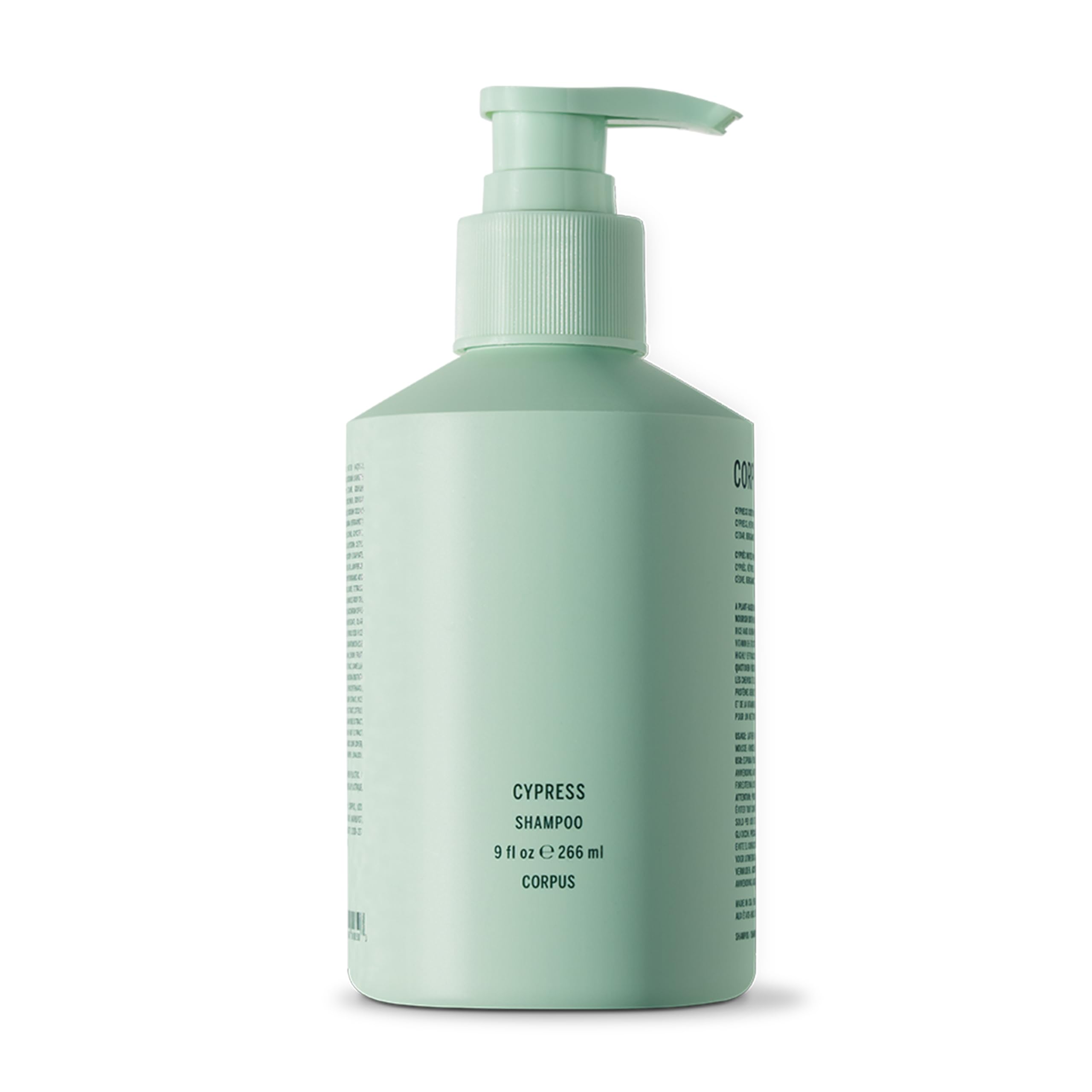 Corpus Cypress Shampoo vegan cruelty-free icon communicates ethical care for hair.