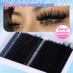 CORUSCATE 160D+260D lash clusters close-up reveals ultra-thick volume for a bold eye.