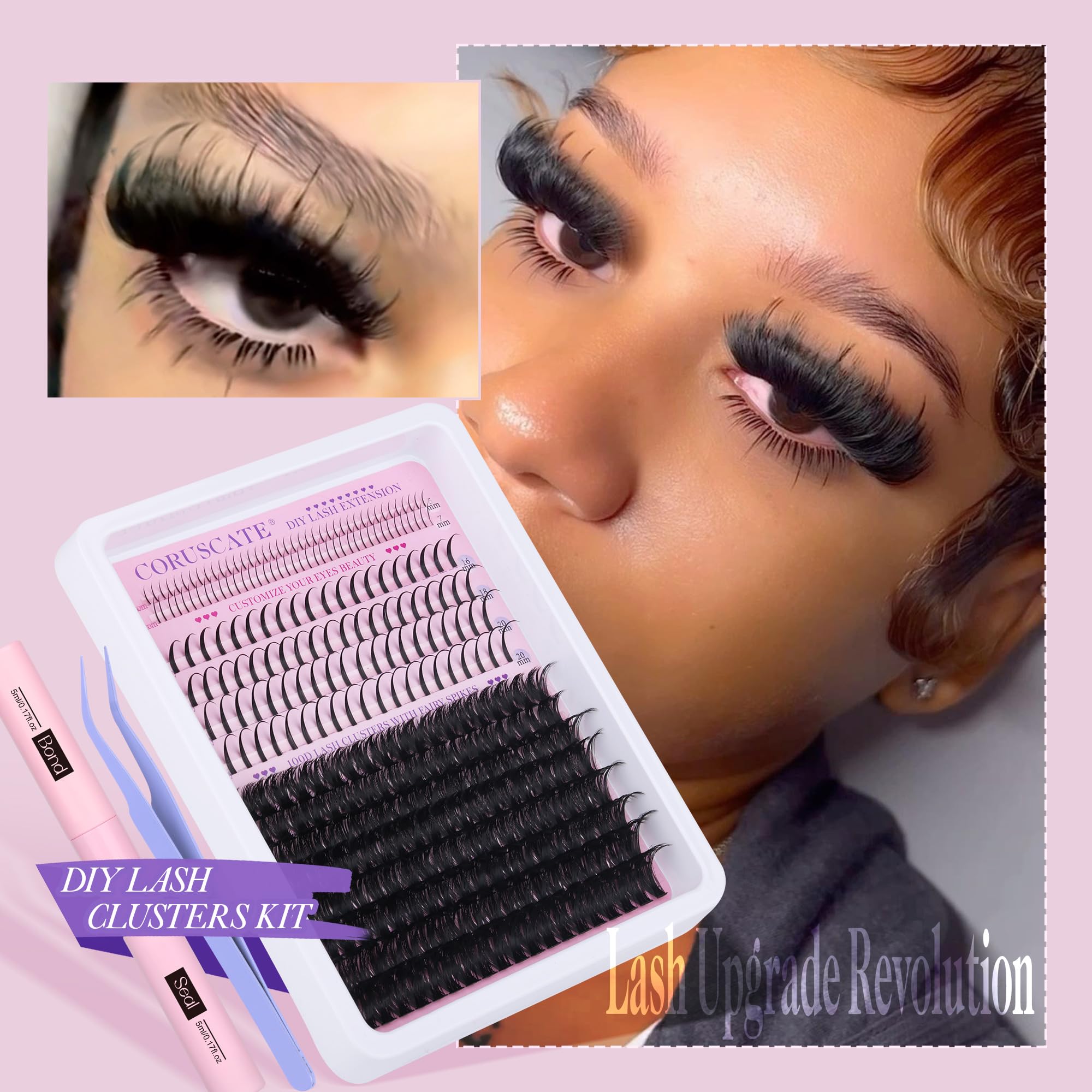 CORUSCATE lash bond and seal provide sweatproof waterproof hold.
