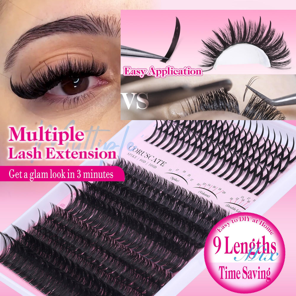 CORUSCATE lash clusters dual-layer example for customizable drama