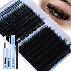 CORUSCATE lash clusters kit assembly view enables quick at-home glam.