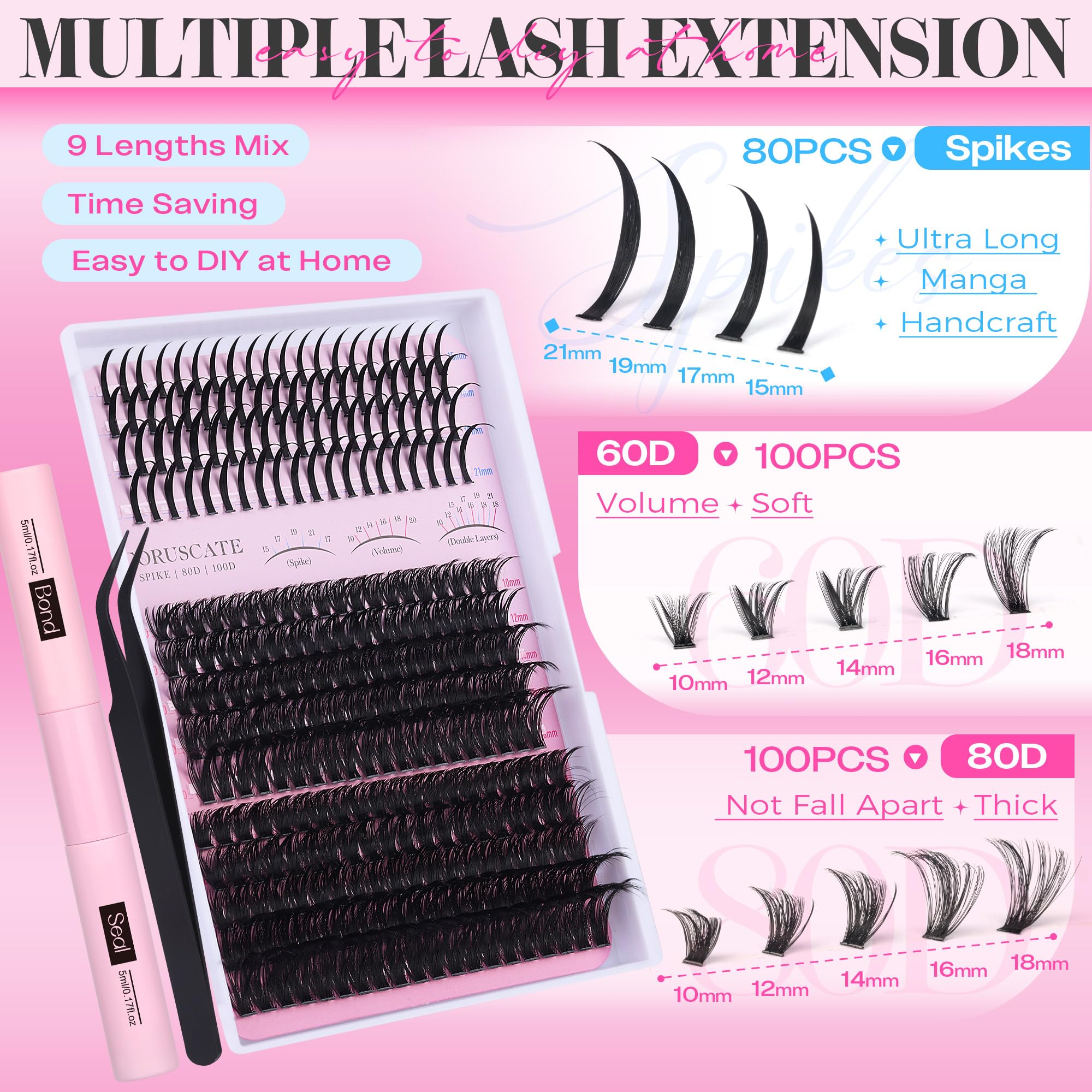 CORUSCATE lash spikes 15-21mm preview highlighting dramatic spiky look for events