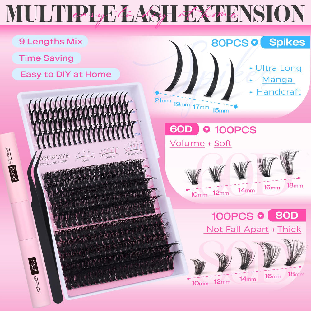 CORUSCATE lash spikes 15-21mm preview highlighting dramatic spiky look for events