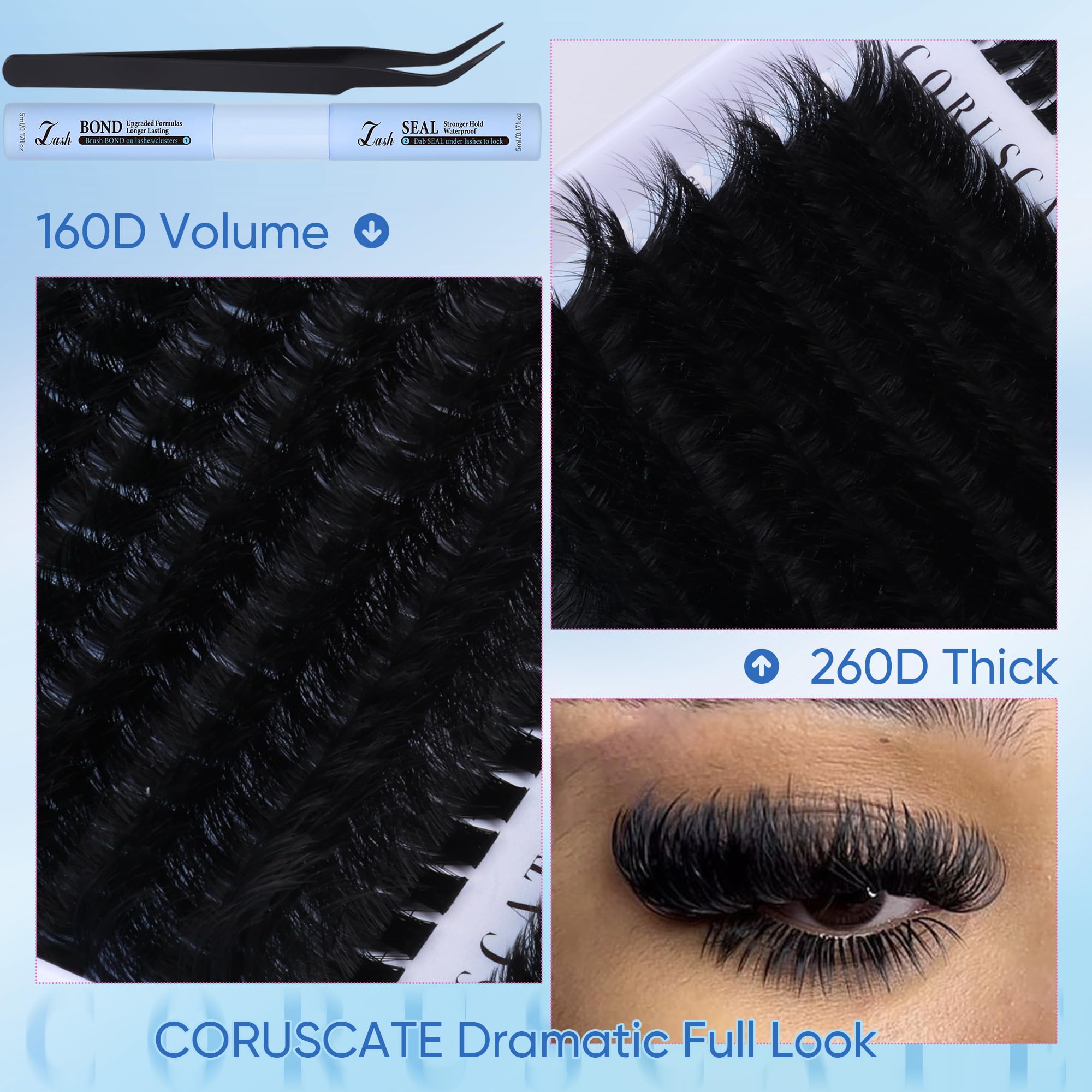 CORUSCATE Lash Tweezers aids precise placement during at-home styling.