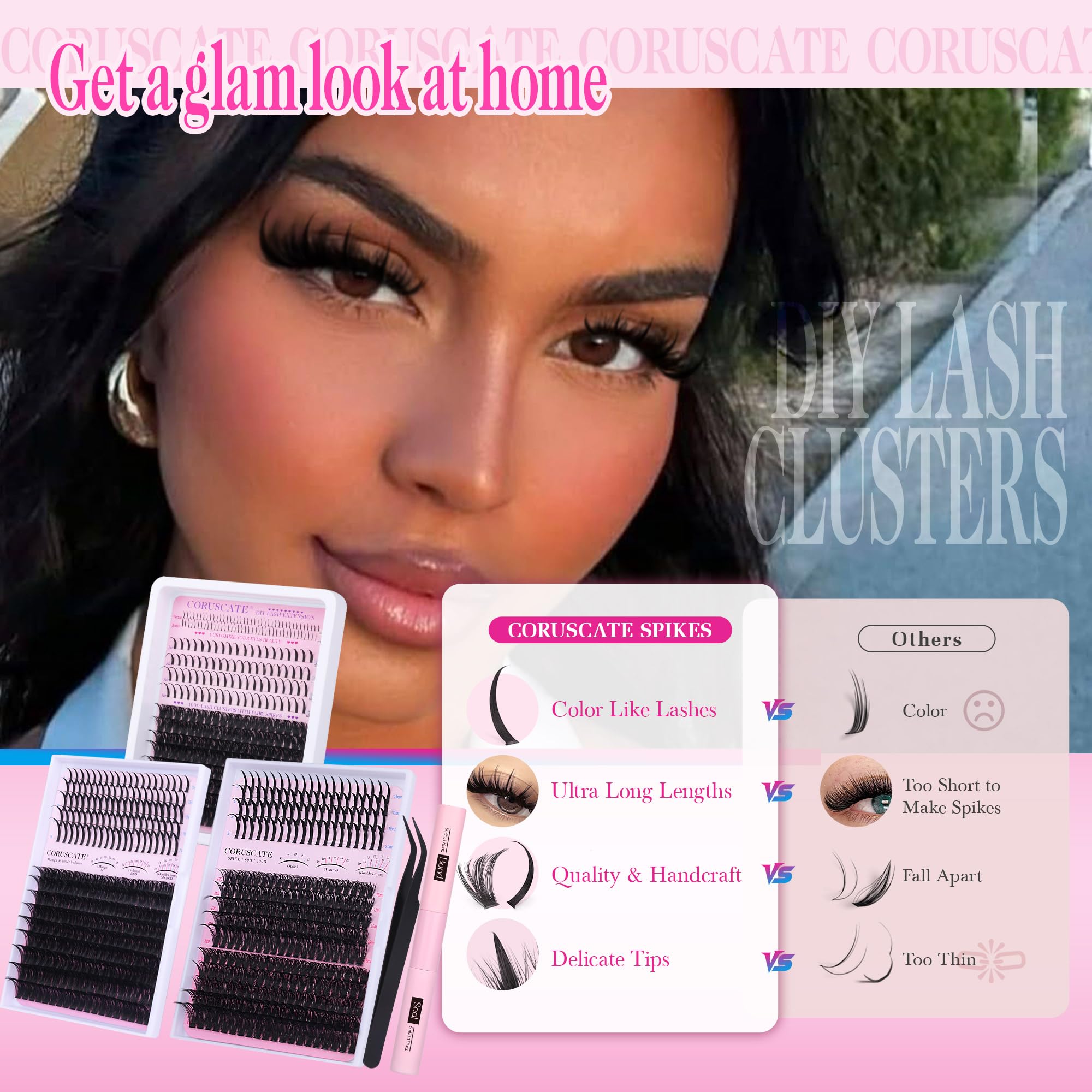 CORUSCATE lash-tweezers close-up offering precise, comfortable application